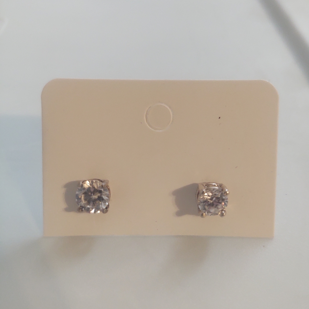 Silver diamond earrings